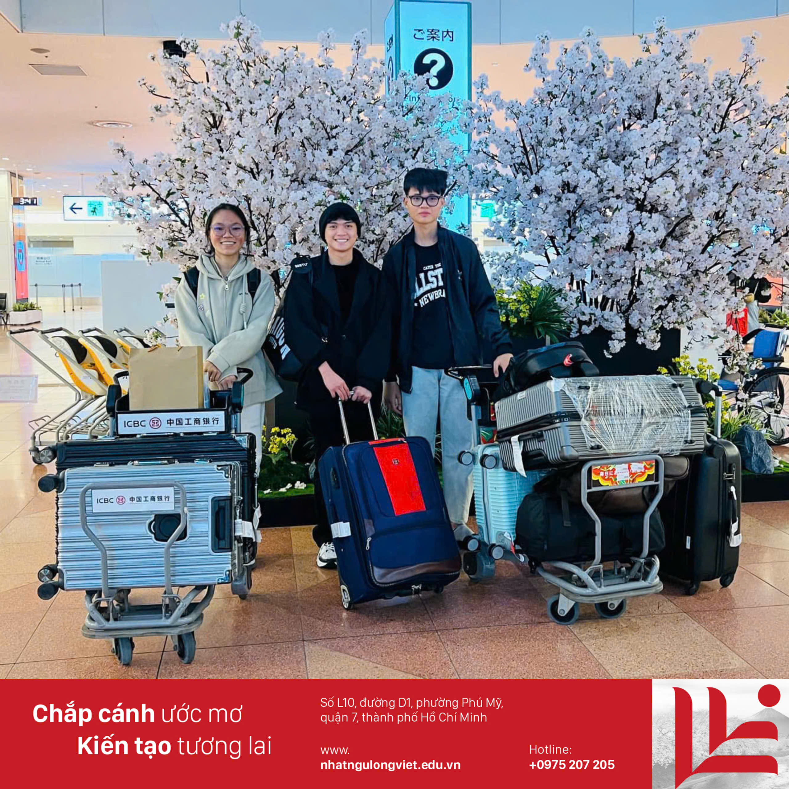ĐÓN HỌC SINH TẠI SÂN BAY NHẬT BẢN